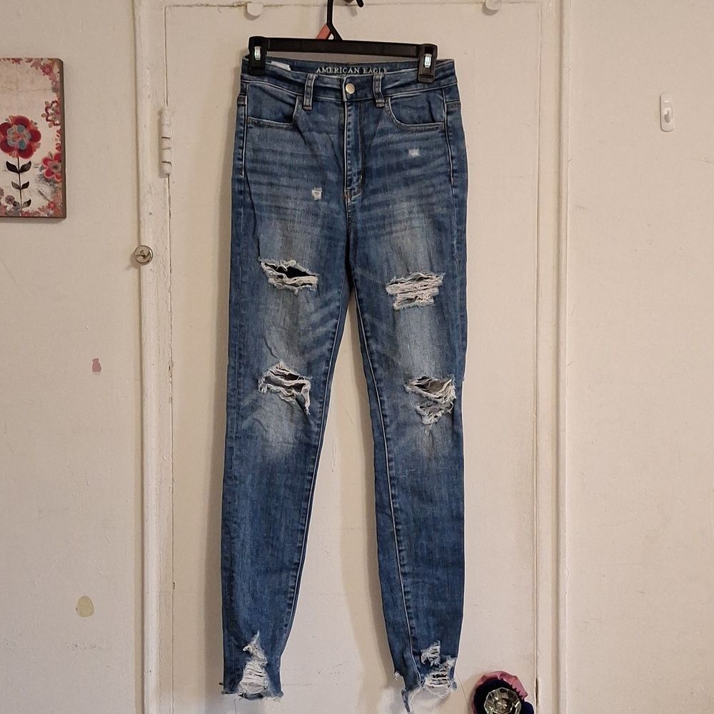 American Eagle Outfitters Ripped Highest Rise Jeggings